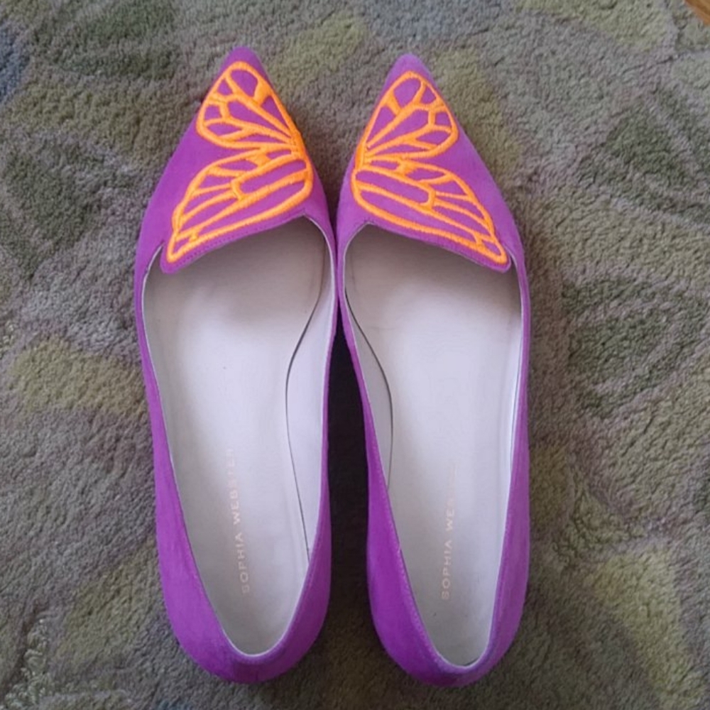 Sophia Webster Bibi Butterfly Suede Flats